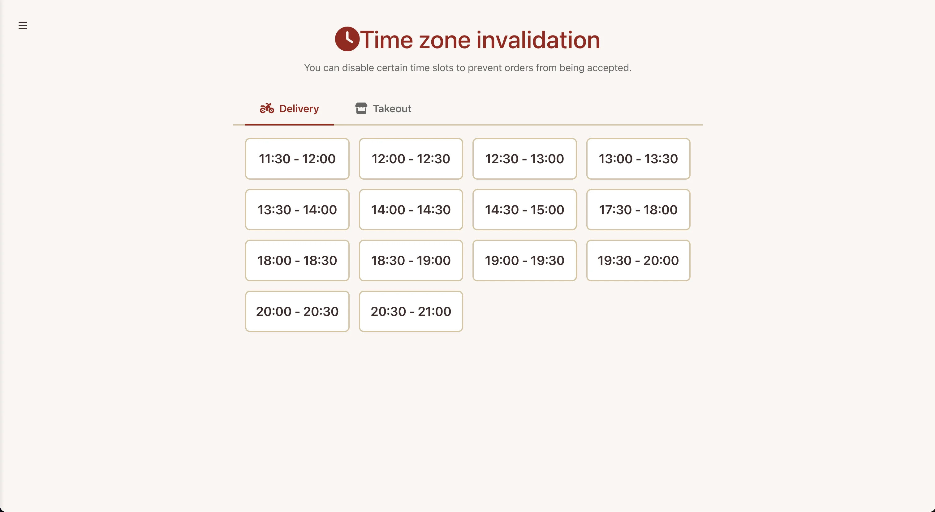 Akbar delivery time slot management